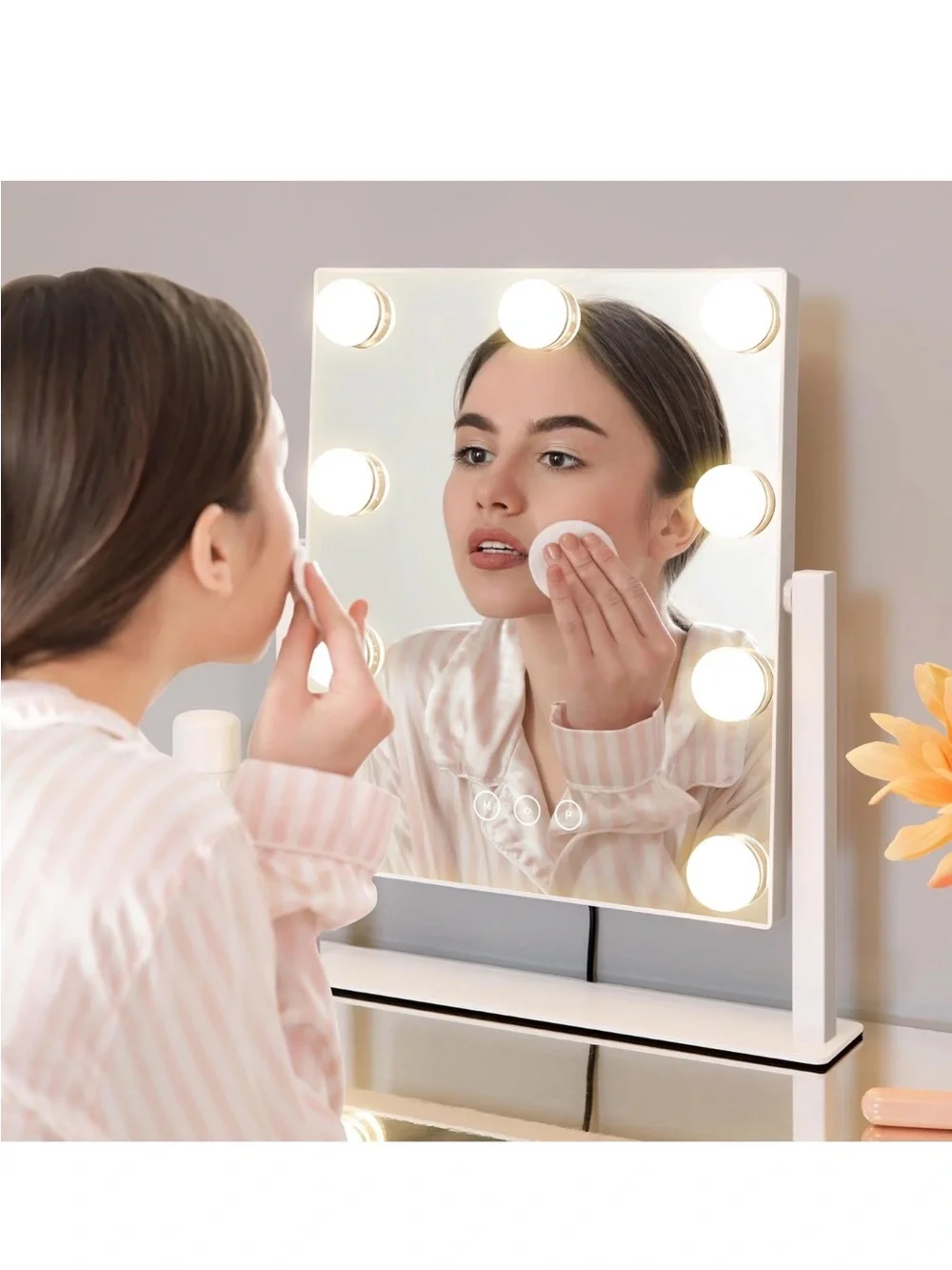 Lighted Vanity Mirror with 9 Dimmable Bulbs & 10X Magnification - New in Box